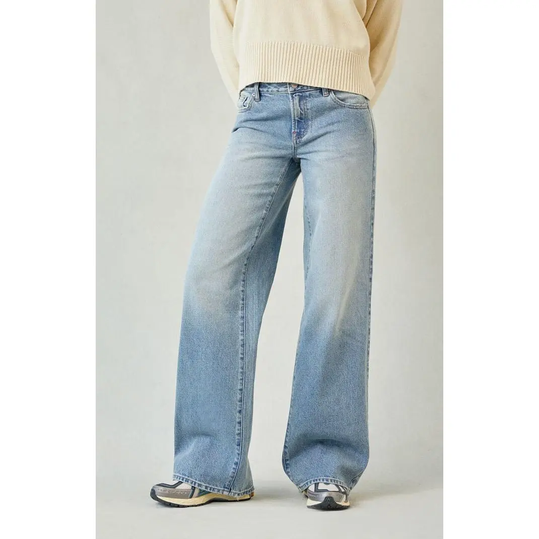 Pacsun Women's Casey Low Rise Baggy Jeans Light Blue Tinted