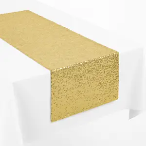 Glamorous Gold Sequin Table Runner for Weddings & Celebrations