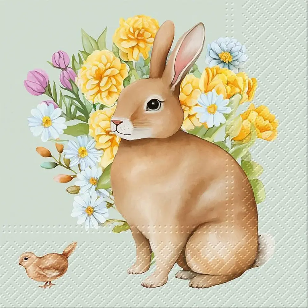 MDR Trading Inc. AB-88-L-149000 Set Of 20 Luncheon Size Festive Bunny Napkins
