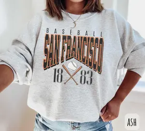 [SALE UP TO 50%] Vintage San Francisco Baseball Sweatshirt � Retro San Francisco Baseball Crewneck Gear, Bay Area Fan Merch T-Shirt for Men & Women