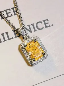 1 PC Classical Cubic Zirconia Necklace Pendant For Women Party Gift Wedding Anniversary Jewelry Sparkling CZ Bling Necklace