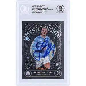 Erling Haaland Manchester City Autographed 2023-24 Topps Merlin UEFA Mystic Nights #MN-14 Beckett Fanatics Witnessed Authenticated Card - Fanatics Authentic Certified