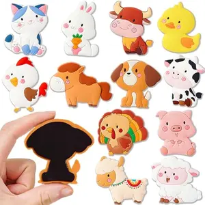 12 Pcs Animal Fridge Magnets for Kids, Cute Rubber Refrigerator Magnets for Kids Magnetic Toys Whiteboard Educational Learning Toys Party Favor Birthday Children Gifts