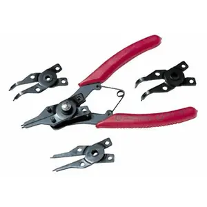 212 MAIN Heavy-Duty 5-Piece Carbon Steel Interchangeable Snap Ring Pliers Hand Tool Kit Set - Industrial Grade, from Apex Tool Group’s Master Mechanic Line (243896)
