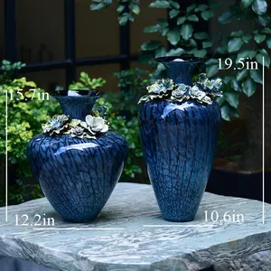 FABUORNA Luxury Vase [Prosperity-B Series], Decorative Vase, Modern Vase, Original Exquisite Vase, Vase with Enamel Decoration (Short)