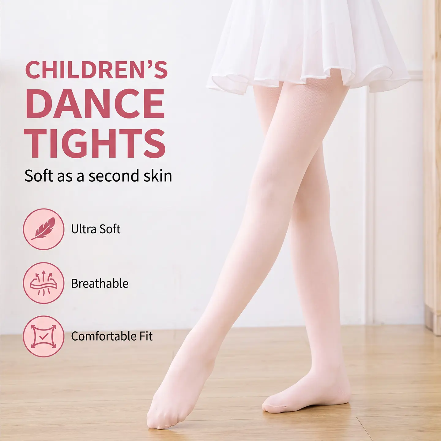 Girls Velvet Ballet Tights for Toddlers (3-12Y) - Soft, Breathable, High-Elastic, Durable Kids Dance Stockings for Ballet Class & Stage Performances