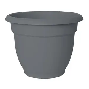 212 MAIN 10 in. Bell-Shaped Ariana Garden Pot, Charcoal Flower Pot for Home Improvement & Garden Supplies, Flower Pots, Recycled, Root Protection
