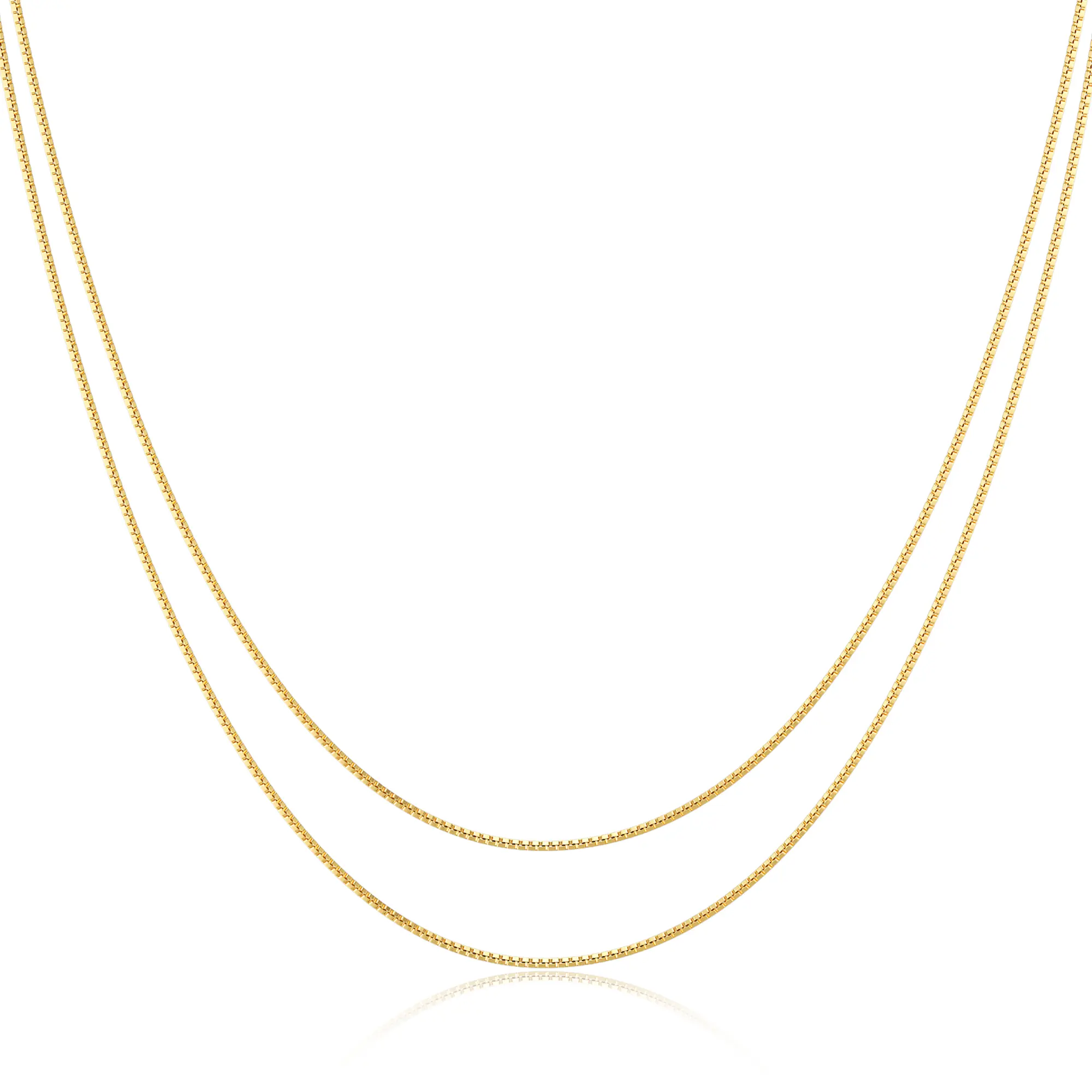 Tewiky Gold Double-Layered Snake Chain Necklace Trendy Hypoallergenic Double-Layered Necklace Jewelry Gift for Valentines Gift
