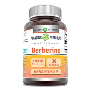 Amazing Formulas Berberine Supplement | 1200 Mg | 60 Veggie Capsules | Non-GMO | Gluten-Free | Made in USA