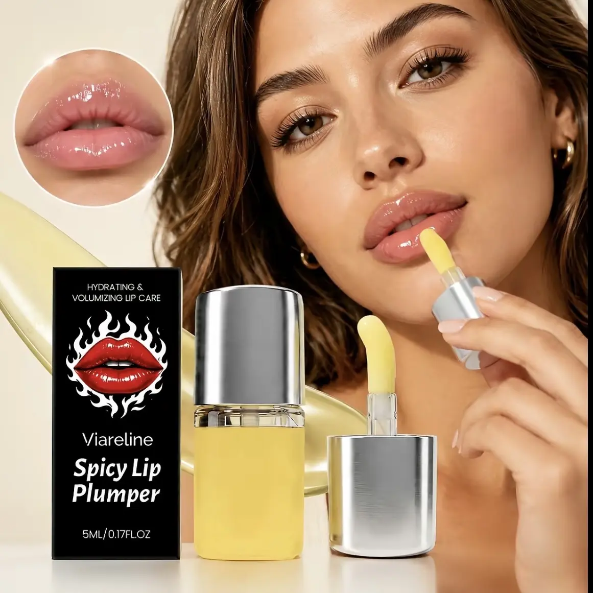 【Buy 1 Get 1 Free】Spicy Flavor Lip Gloss, 5 mL — moisturizing, plumping care that makes lips fuller, nourishes and protects, suitable for dry everyday looks, non-sticky, high-shine texture Lipstick Cosmetic Glossy Hydrating perfect valentine gift