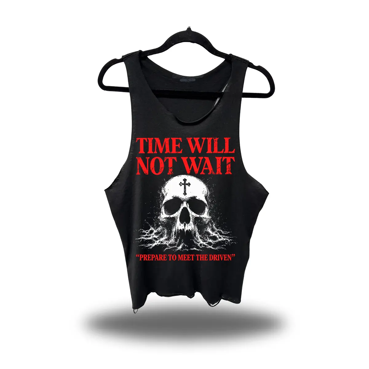 Men's Classic Graphic Sleeveless Scoop Neck Stringer Tank Shirt - Menswear Clothes, Unisex Sizes, Vintage Multicolor Ink Print, Ring-Spun Cotton Fabric
