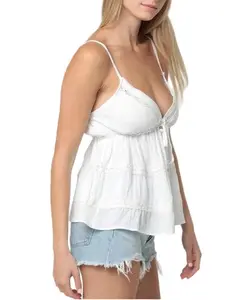 Lace Trim Tiered Cami Top