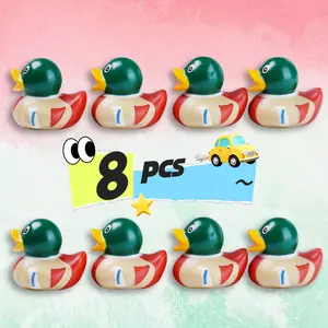 Mallard Rubber Duckies 8pcs - Bath Toys & Car Decor Ducks for Desktop & Bathtub Play - Fun & Playful Duckies