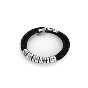 Personalized Titanium Beaded Bracelet for Men