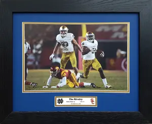 Notre Dame vs USC 2018 Rivalry Undefeated Season custom framed picture