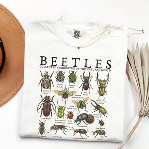 Comfort Colors® Retro Beetles T-Shirt, Vintage Insect Graphic Tee, 90s Entomology Nature Shirt, Cottagecore Bug Lover Graphic T-Shirt, Science Nerd Gift Tee