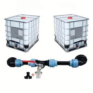 IBC Tote Barrel Connector Kit, PE Pipe Fittings, Elbow Joints, Faucet Adapter, Garden Hose Connector & Thread Sealant for Water Storage Containers, Ideal for Gardens, Farms