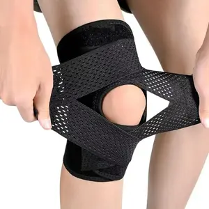 Knee Brace with Side Stabilizers for ACL MCL Meniscus Tear & Arthritis Pain Relief Adjustable & Injury Recovery Breathable Knee Support for Men & Women football gear Healthcare Tool Black