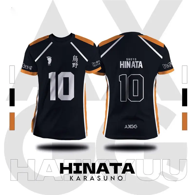 New Kids Summer 3D Printing Haikyuu Karasuno Hinata Anime Cosplay Jersey Unisex T-Shirt Fashion Kids Adults Tops Clothing