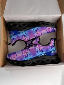 Unisex K-Pop Print Casual Sneakers, Breathable Textile Upper, Eva Sole, All-Season Comfort, Kids & Adults, School & Outdoors, Trendy High Top