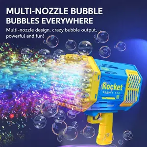 40-Hole Bubble Machine with Bubbles LED Lights Suitable for Adults, Bubble Blower for Boys Girls, - Bubble for Outdoor Indoor Parties, Birthday Wedding Gifts No Battery (With 1 Bubble Liquid)