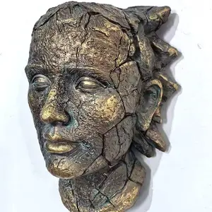 "Broken Soul" Abstract Resin Wall Art, Handcrafted Face Sculpture, Modern Home Decor for Living Room, Bedroom, Office, Abstract Face Design