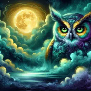 5D DIY Full Drill Round Diamond Painting - Diamond Painting Kit Moon Cloud Sea Mosaic Canvas DIY Wall Art, Home Wall Decoration