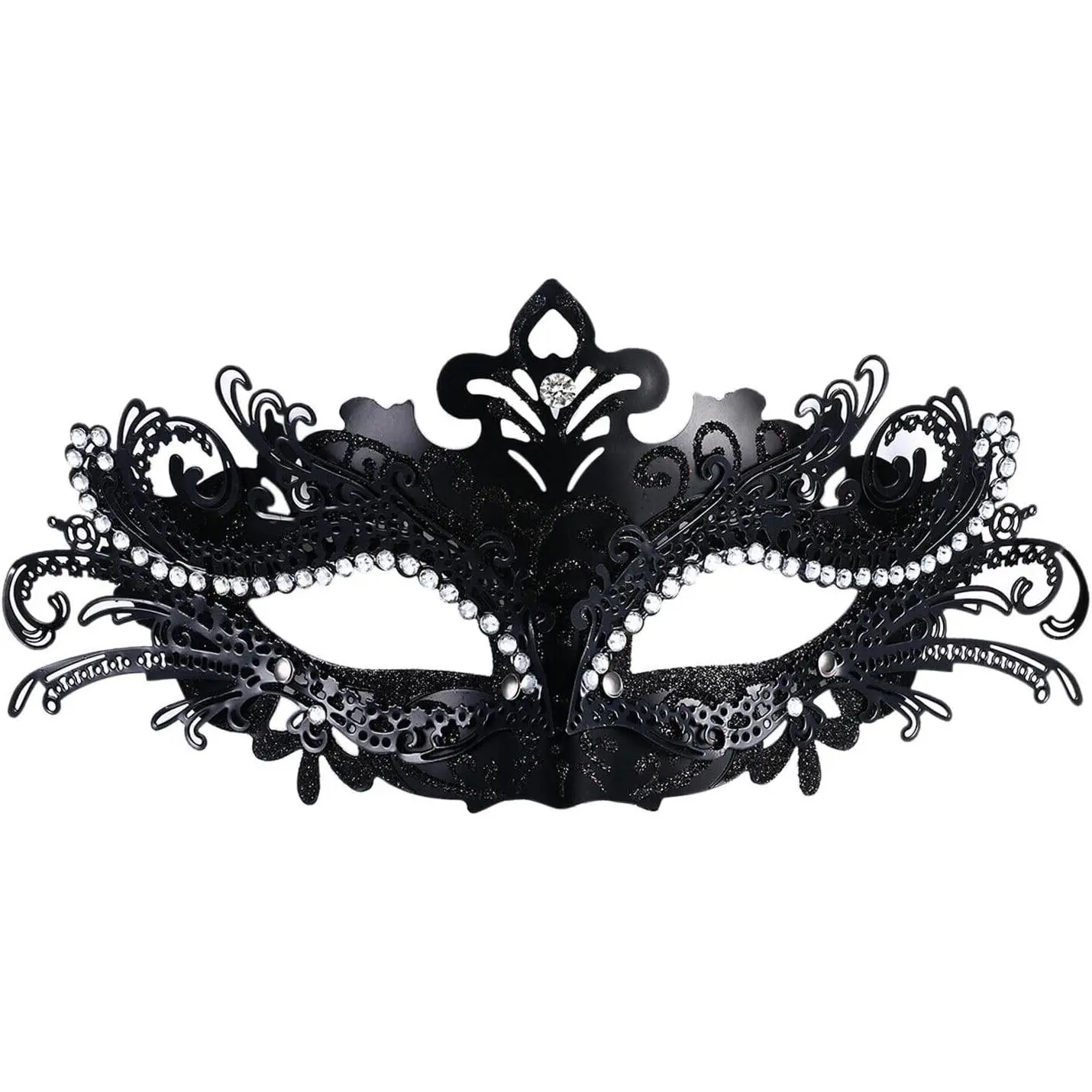 Women's Venetian Masquerade Mask - Plastic, Metal Rhinestone Headpiece Accessory with Secure Bands - Comfortable, Lightweight Fashion Accessory for Halloween, Wedding - Photo Prop, Ideal Gift for Girlfriend, Accessories