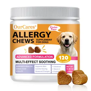 OurCares Pet Dog Allergy Chew Tablets, Natural Chicken-Flavored Palatable Supplements, Reduces Canine Allergy Symptoms, Relieves Itching for Dog Healthcare Needs, Reduces Allergy