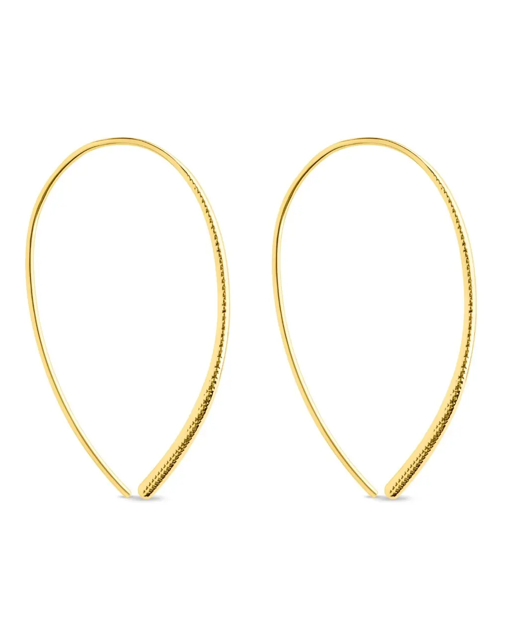 Textured Delicate Threader Hoop Earrings