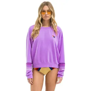 RUGBY STITCH 2 RELAXED CREW SWEATSHIRT - NEON PURPLE // PURPLE