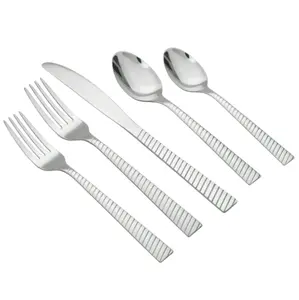 20 Piece Nalla Stainless Steel Flatware Set, Silver, Service for 4, 6.45lbs