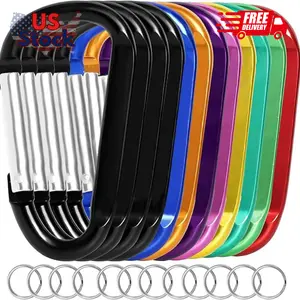 12PCS Carabiner Keychain Clip - 3" Aluminum