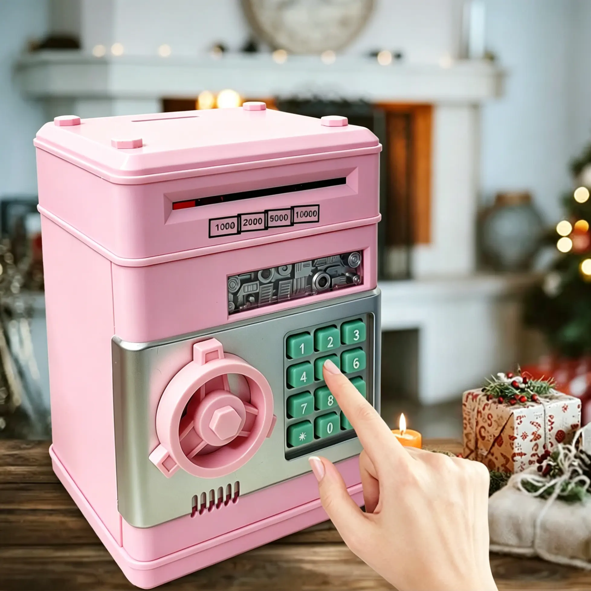 2026 New Unisex ABS Digital Piggy Bank with Code Lock ATM Function, Cash Saving Box with Electronic Dual Storage for Coins & Paper Money, Secure Interactive Educational Home Decor Toy, Boy Gifts for 3-12 Year Olds Birthday Present
