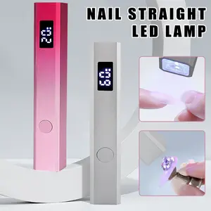 1pc Portable Rechargeable Nail LED Straight Lamp Handheld Gel Curing Light Quick Dry Metal Nail Lamp for Manicure Salon Manicure Tools