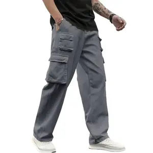 Men's  Cargo Pants with Multiple Pockets - Streetwear Loose Fit Trousers Menswear Baggy