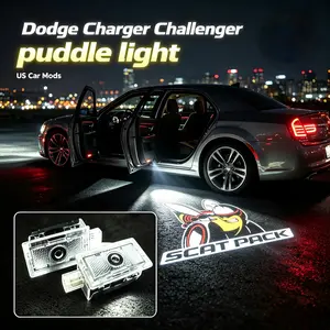 Dodge Charger Challenger LED Door Puddle Lights – SRT, Hellcat, Scat Pack, R/T Logo Projection (Pair or 4-Pack) door projection light Car Accessories Lamp