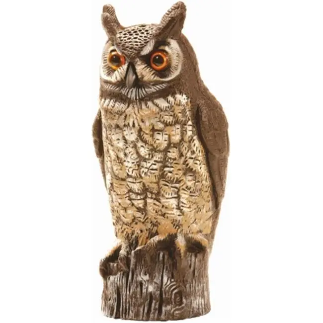 212 MAIN Hand-Painted Outdoor Owl Shape Bird Repellent - Realistic Great Horned Owl for Garden Pest Control