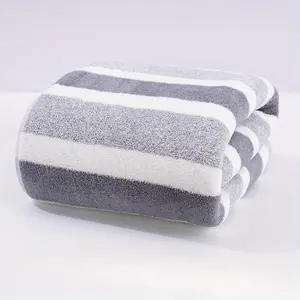 1pc Luxurious Striped Coral Velvet Towel Set - Soft, Absorbent, Quick-Drying, Plush Bathroom Essentials for Holiday Gifts - Ultimate Comfort and Convenience