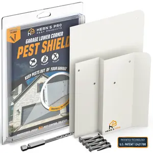 Hern's Pro Garage Lower Corner Pest Shield White No Foam No Adhesives Rodent Snake Barrier Fits Most Garage Doors Patented Technology