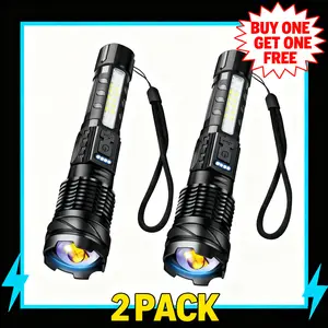 Multifunctional Outdoor Tactical Flashlight, High Lumen LED Core, Telescopic Zoom, Type-C Rechargeable, Magnetic Base, Sos Mode, Adjustable Tactical Flashlights