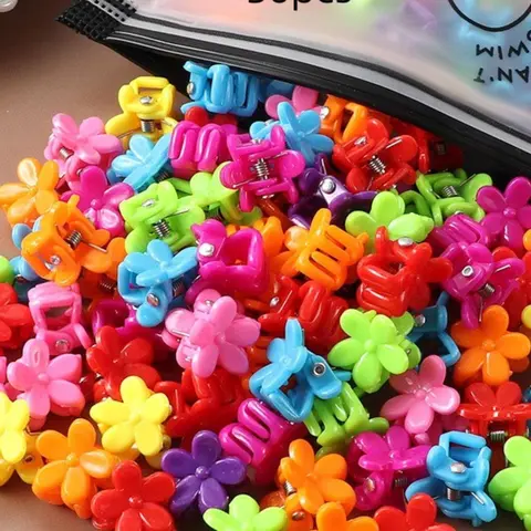 Cute Mixed Color Flower Design Hair Claw, Flower Hair Clip, Floral Hair Accessories, 30pcs/set Summer 2024 Fashion Hair Accessories for Women & Girls, Mini Hair Claw Suitable for Daily Use, Fun Claw Clips, Hair Claws Set