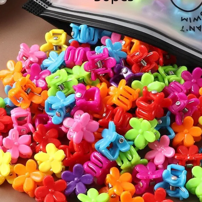 Cute Mixed Color Flower Design Hair Claw, Flower Hair Clip, Floral Hair Accessories, 30pcs/set Summer 2024 Fashion Hair Accessories for Women & Girls, Mini Hair Claw Suitable for Daily Use, Fun Claw Clips, Hair Claws Set