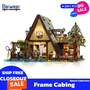 [BARWEER](SHIP FREE)A Frame Cabing With Lights Closeout Sale Nature Collection Toys Bricks Gift