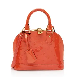 Pre-owned Louis Vuitton Leather Shoulder Bags Monogram Vernis Alma BB Satchel