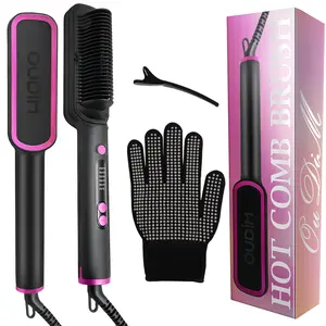 Hair Straightener Brush, Ionic Hair Straightening Brush Flat Iron For Women, Anti-Scald Straightening Comb For Home Salon, Precise Temperature Control, Auto Shuts Off, Holiday Essentials, Gifts For Mother'S Day, Girl Stuff, Wow Hair Products