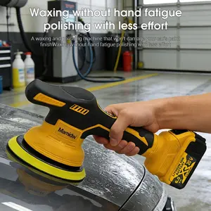 Mamidw Variable Speed Cordless Digital Display Polisher Electric Polisher Auto Car Waxing Machine Disc Sand Grinder for 20V Battery, No Battery