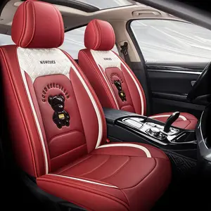 Cartoon Bear Pattern Car Seat Cover, Full Coverage Car Seat Protector, Universal Car Seat Protective Cover, Car Interior Accessories for Women & Men