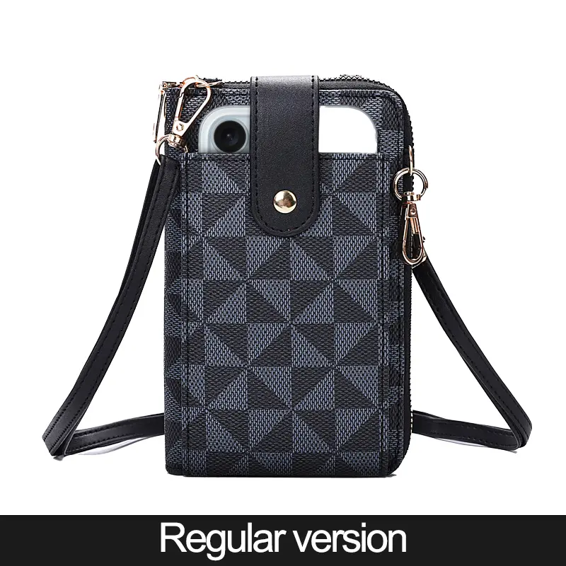 Elegant Women Crossbody Cell Phone Wallet Purse, Minimalist Touchscreen Shoulder Bag with Multi Card Slots, Zipper Coin Pocket & Adjustable Strap, Water Resistant Mini Bag for Shopping Travel, Multiple Colors