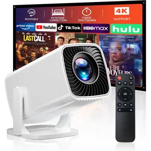 Mini Projector, Portable Outdoor Projector 4K Supported, Short Throw Movie Projector Compatible with Smartphone, TV Stick, Laptop, Game Consoles